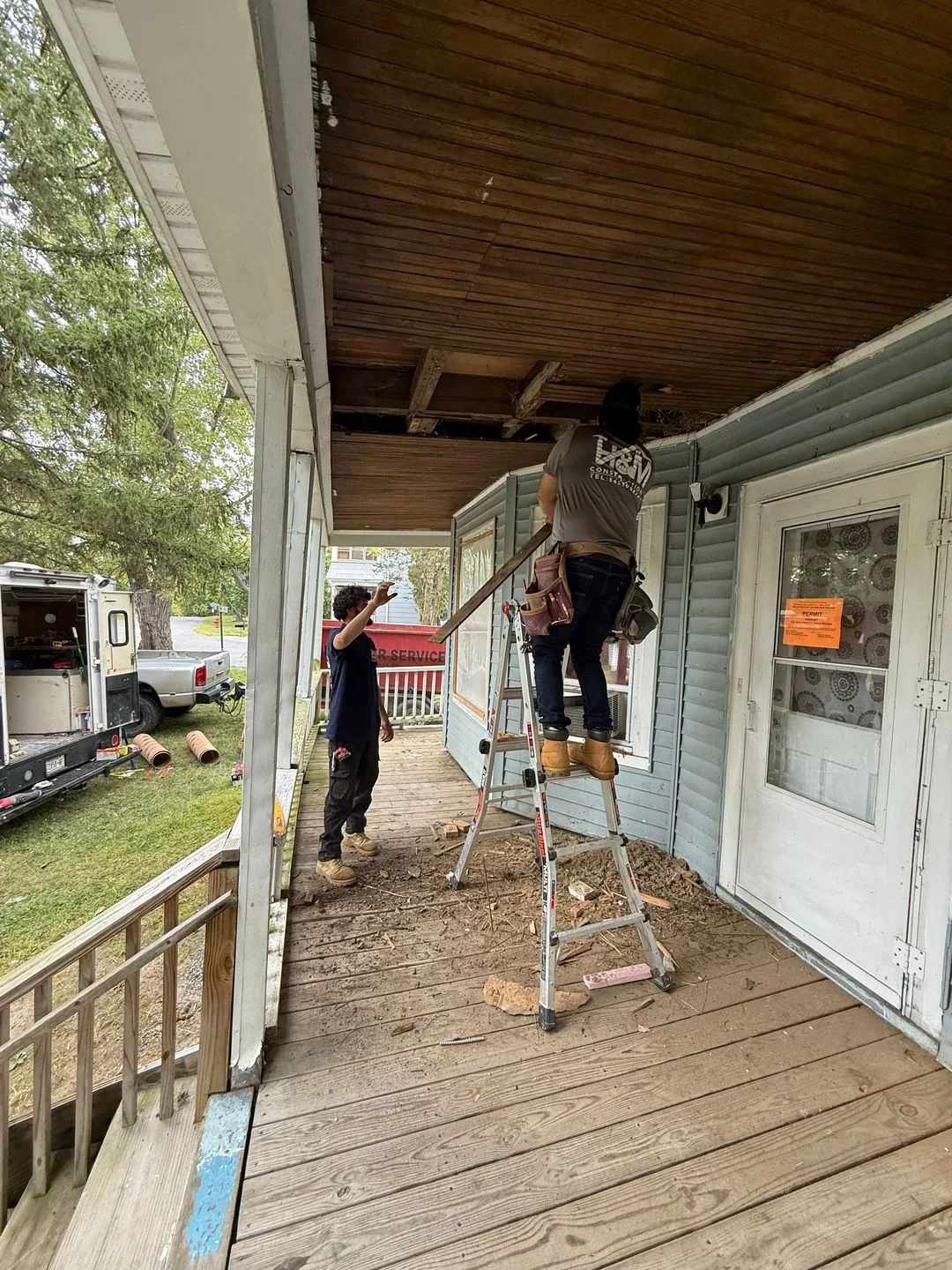 Exterior repair and property improvement work by HH&M Construction